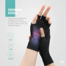 DOEPLEX Arthritis Gloves Fingerless Compression Gloves Hands Pain Relief 1 Pair