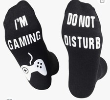 BLACK Unisex GAMER Socks ANTI Slip DO Not DISTURB I'm GAMING LOW CUT