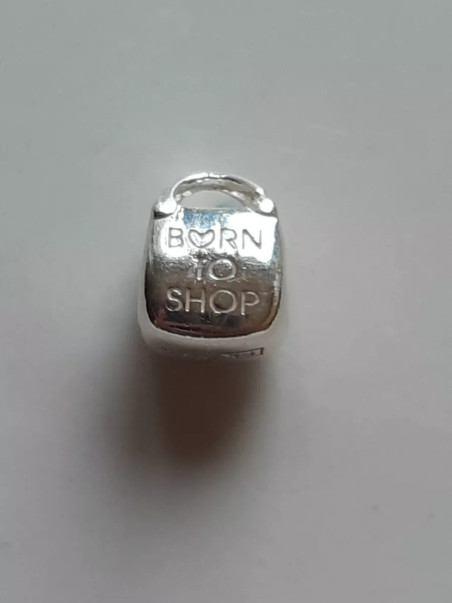 TRUTH silver PK 925 born to shop bag tote shopping bracelet charm bead