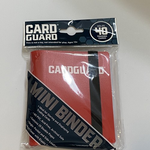 Cardguard Card Guard Mini Binder With Strap Red Holds 40 Cards Small 