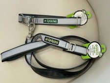 15 NEW Cycle Dog Recycled Dog 6' LEASH and COLLAR SET Large REFLECTIVE SILVER