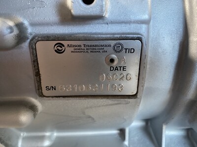 up10tion シリアルナンバー 2006 - 2009 Allison Transmission 2200RDS S/N 6310631193 W/OUT PTO