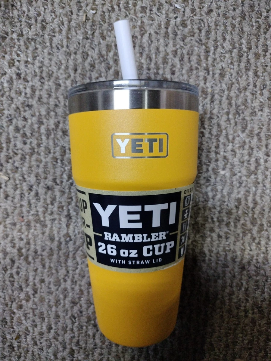  YETI Rambler 26 oz Straw Cup, Vacuum Insulated, Stainless Steel  with Straw Lid, Alpine Yellow : Home & Kitchen