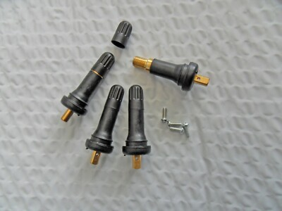 #ad 4 New Rubber TPMS Valves Pressure Tire Repair Kit for GM Ford Jeep Dodge $9.45