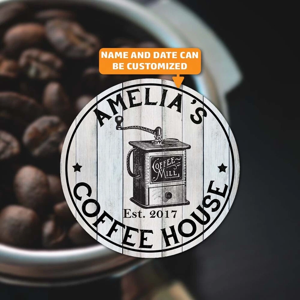 Your Name Personalized Coffee House Rustic 14" Wood Sign Wall B3-00140003001 - Image 2 of 4