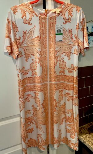 MICHAEL KORS Women’s Sz L Nectarine MU08ZX2EJF STRETCH DRESS MSRP $110 NWT