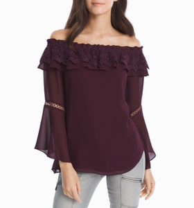 white house black market off shoulder top