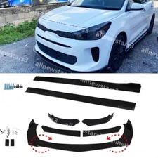Front Bumper Chin Lip Splitter Spoiler Body Kit + Side Skirts For Kia Rio 06-22