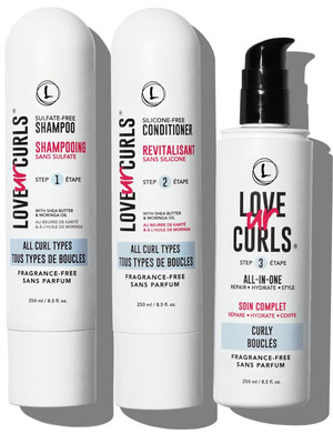 Fragrance Free Shampoo and Conditioner Set with All in One Curl Cream Styler for