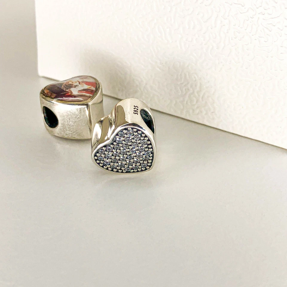 Charms Ciondolo Bead da Donna Argento Foto Personalizzata  per Bracciale collana - Immagine 3 di 4