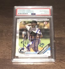 Edward Cabrera 2019 Bowman 1st Year Signed Autographed Card Marlins PSA 
