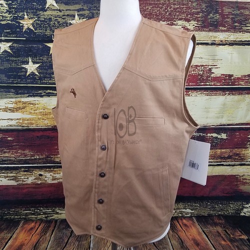 Wyoming Traders Mens Texas Conceal Carry Snap Up Canvas Ranch Wear Vest - Picture 17 of 24