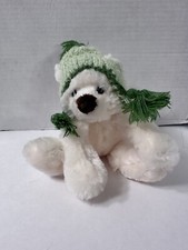 GUND Polar Bear Shoop Green Hat Stuffed Animal Plush Toy Collectible 89088 7  