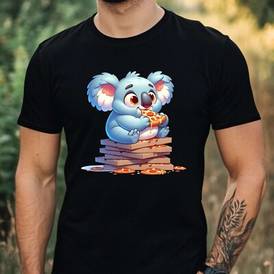 Mens Animal Pizza Print Cotton T-Shirt Size XS to 5XL