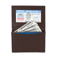 Leatherboss Leather Credit Card  ID Holder Slim Design Dark Brown Men's Wallet