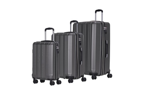 Valigia Trolley Rigida Bagaglio a Mano Viaggi Lucchetto Cerniera 3er Set  Grigio | eBay