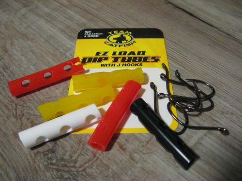 6 Team Catfish Fishing EZ Load Dip Tubes Black Chrome Cam Action J 