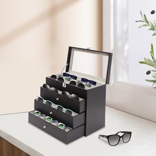 27Grids Eyeglass Sunglasses Glasses Storage Display Box Holder Organizer Case