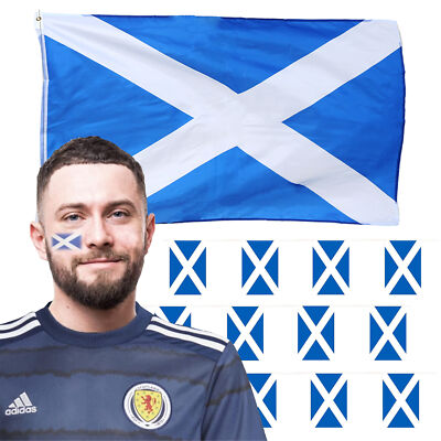 SCHOTTLAND FLAGGE WIMPEL TEMP TATTOO SPORT SET SCHOTTISCHE FLAGGE ST ANDREWS SPORT LOT