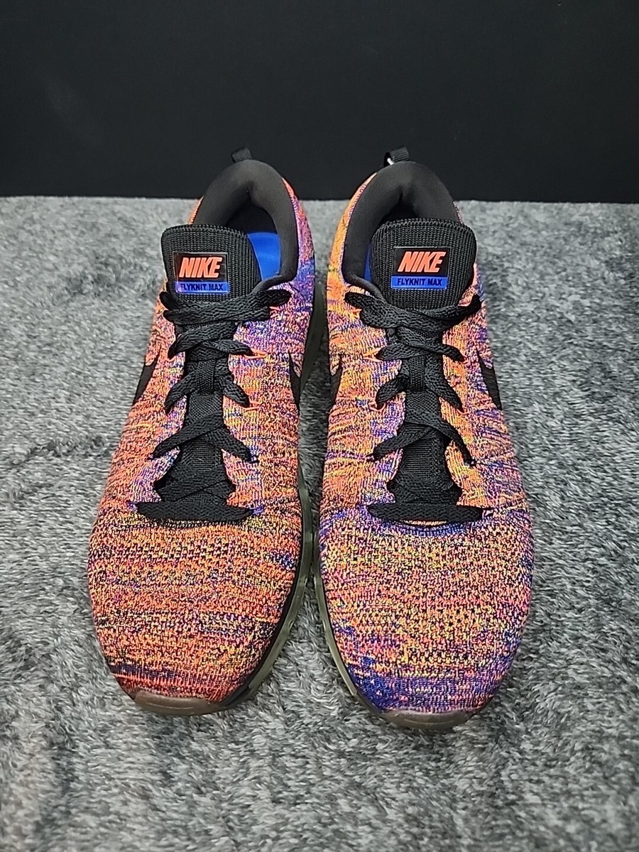 NIKE Flyknit Max Men's 11 - Orange & Blue Knit Training/ Running