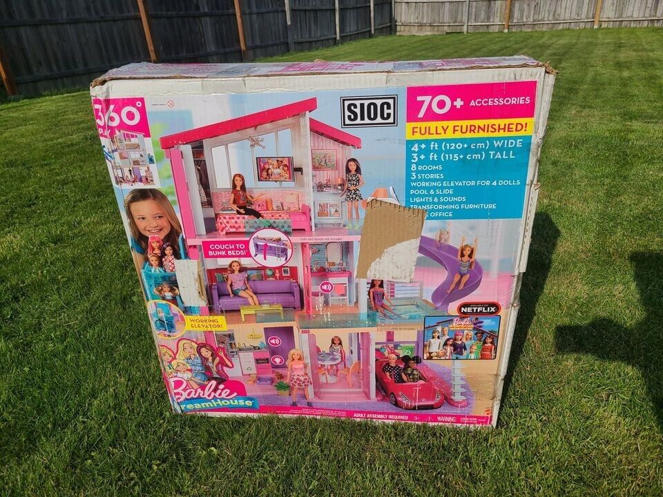 Barbie Dreamhouse Dollhouse with Wheelchair Accessible Elevator, Pool