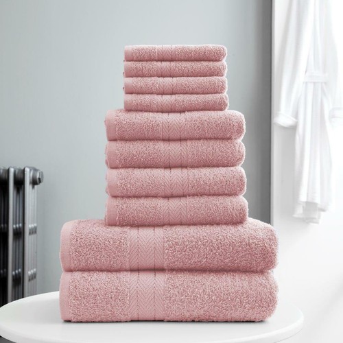 100% EGYPTIAN COTTON TOWEL BALE SET 10 PIECE FACE HAND BATHROOM TORONTO TOWELS - Picture 21 of 29