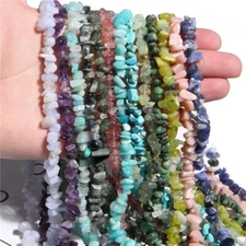 Natural Gemstone Chip Beads Jewelry Making - 32" Strands Assorted x 5 Strands