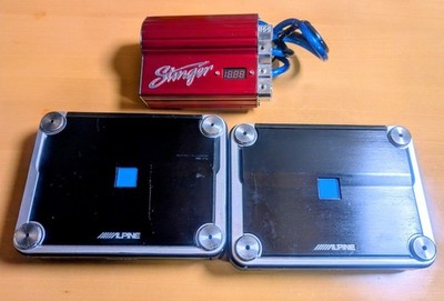ALPINE MRV-F407 4ch power amplifier Stinger voltmeter set