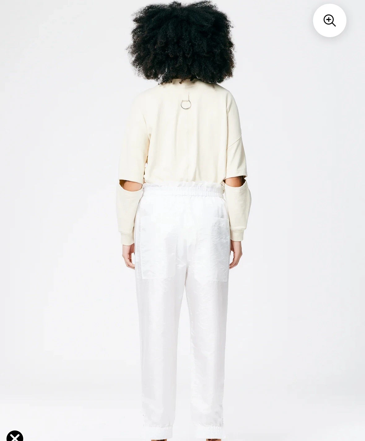 TIBI Crispy Nylon Paper Bag Felix Jogger White Size Medium