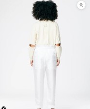 TIBI Crispy Nylon Paper Bag Felix Jogger White Size Medium