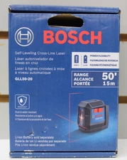 Bosch GLL50-20  Self-Leveling Cross-Line Laser 50' Range NEW