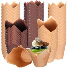 800 Pcs Tulip Cupcake Liners, Printed Baking Cups, Greaseproof, Muffin, Party