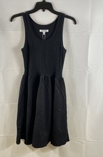 Steve Madden Women's Nylon Rib Mix Tank Dress Black Mixed Media NWT Sz S