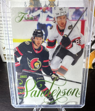 Fleer 2025-26 Flair Hockey Jake Sanderson Senators Forecheck GREEN /349  #90