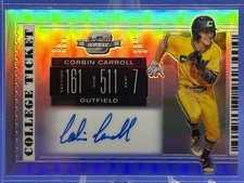 2019 Contenders Draft Corbin Carroll Optic Holo College Ticket On Card Auto #7