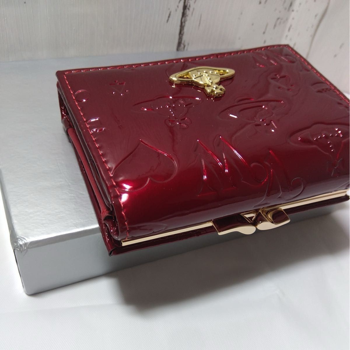 Vivienne Westwood Trifold Compact Wallet Enamel Red Orb Clasp