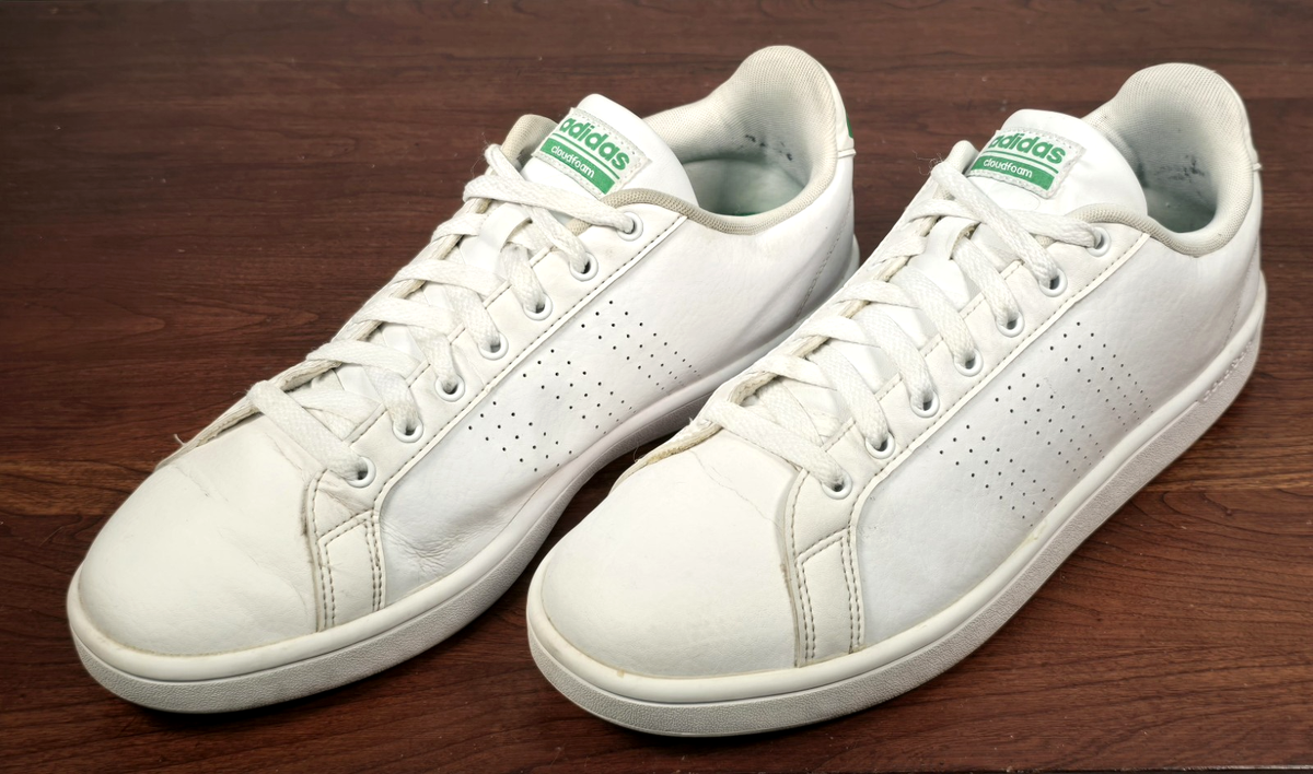 adidas Cloudfoam Advantage White Green Sneakers Men's Size 11.5 AW3914 |  eBay
