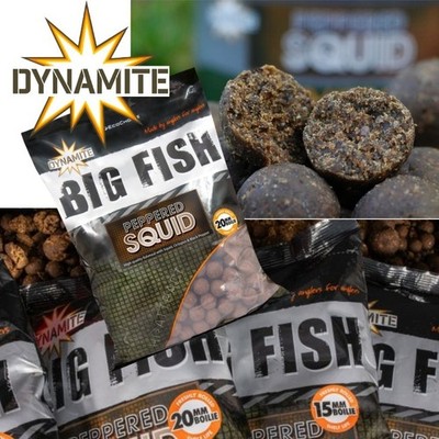Dynamite Baits Big Fish Peppered Squid Boilies 1.8Kg Carp Fishing - 15/20mm