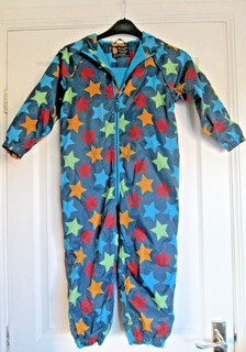 Next Kids Blue Star Print Puddlesuit Waterproof Half Fleece Lined fit Age 5 6