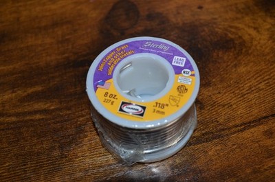 Harris Products 8-oz Lead Free Plumbing Solder .118'' 3mm STERLING 227g NEW