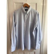Vintage Christian Dior Blue Striped Button Down Shirt Size Large Monsieur