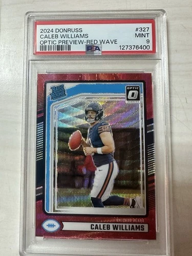 2024 Panini - Rated Rookie Caleb Williams #327 Optic Preview Red Wave PSA 9