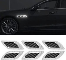 6Pcs 3D Strong Reflective Stripe Sticker for Car Fender Hood Bump Color: White