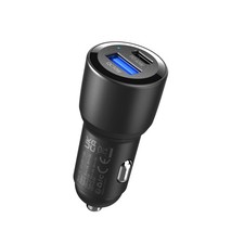 Eonon Black USB C Car Charger Adapter 2-Port Cigarette Lighter USB-C Type-C QC4+