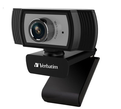 Verbatim 1080p Full HD Webcam - Black/Silver FHD 1920x1080 2.0 Mega Pixels
