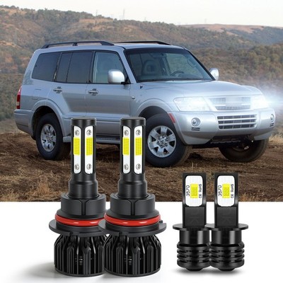 For Mitsubishi Montero Sport 2000-2004 4X 6000K LED Headlight + Fog Light Bulbs