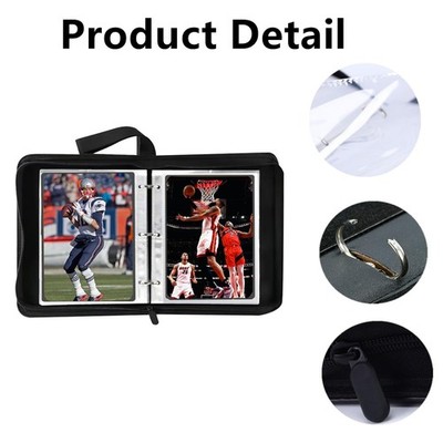 Mini Card Binder, 1-Pocket Super Lightweight Zipper Binder Holds 80+  Trading 