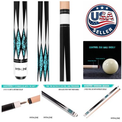 58-Inch Canadian Maple Pool Cue Stick - High Performance with Graphic Handle