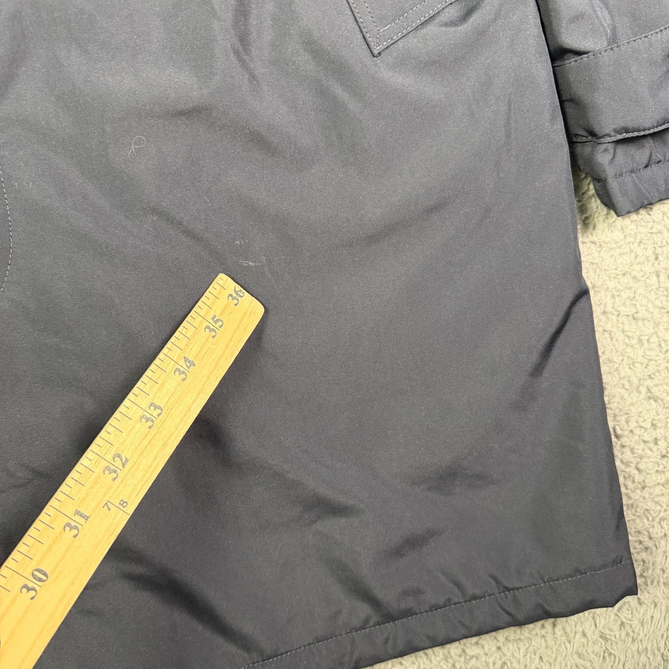 Polo Ralph Lauren Trench Coat Mens L Navy Blue Long Overcoat Full Zip Insulated - Image 3 of 4