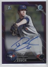 2016 Bowman Draft Chrome Pick Purple Refractor 85/250 TJ Zeuch #CDA-TZ Auto 0g4